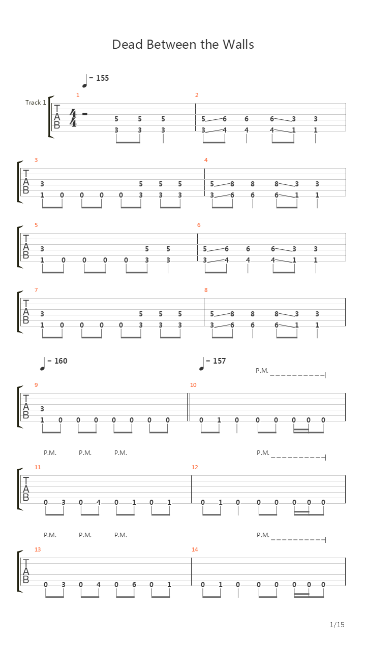 Dead Between The Walls吉他谱