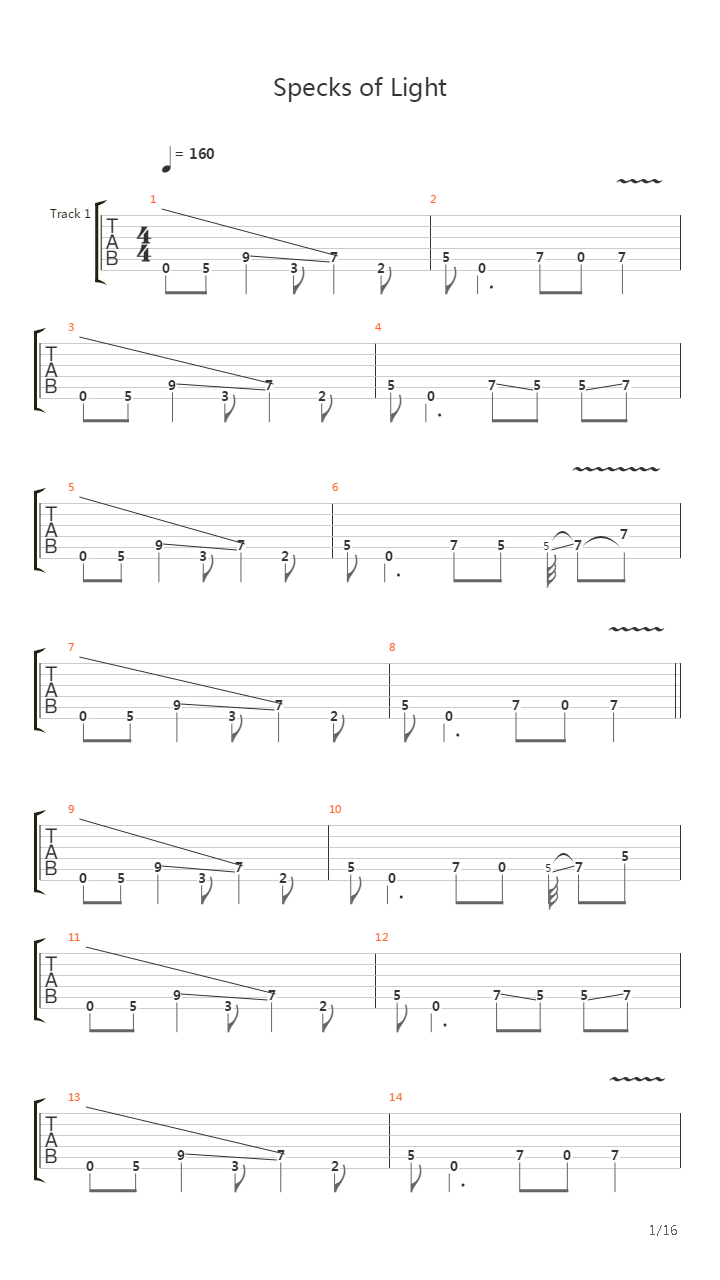 Specks Of Light吉他谱