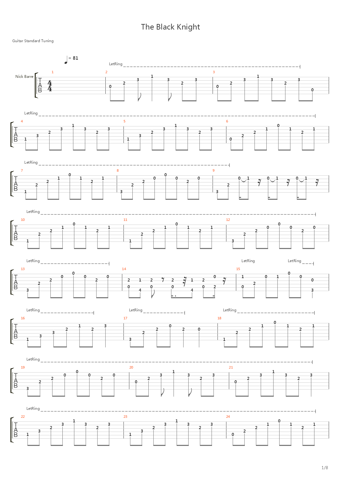The Black Knight吉他谱