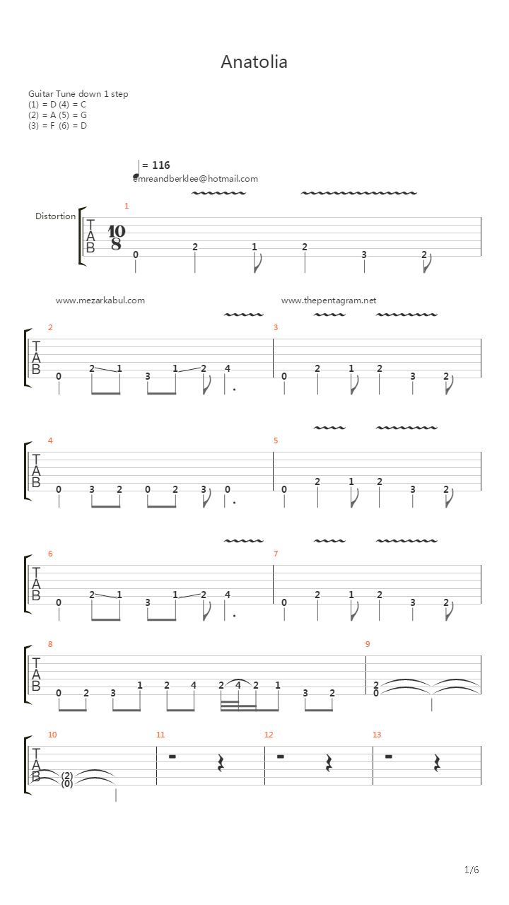 Anatolia吉他谱