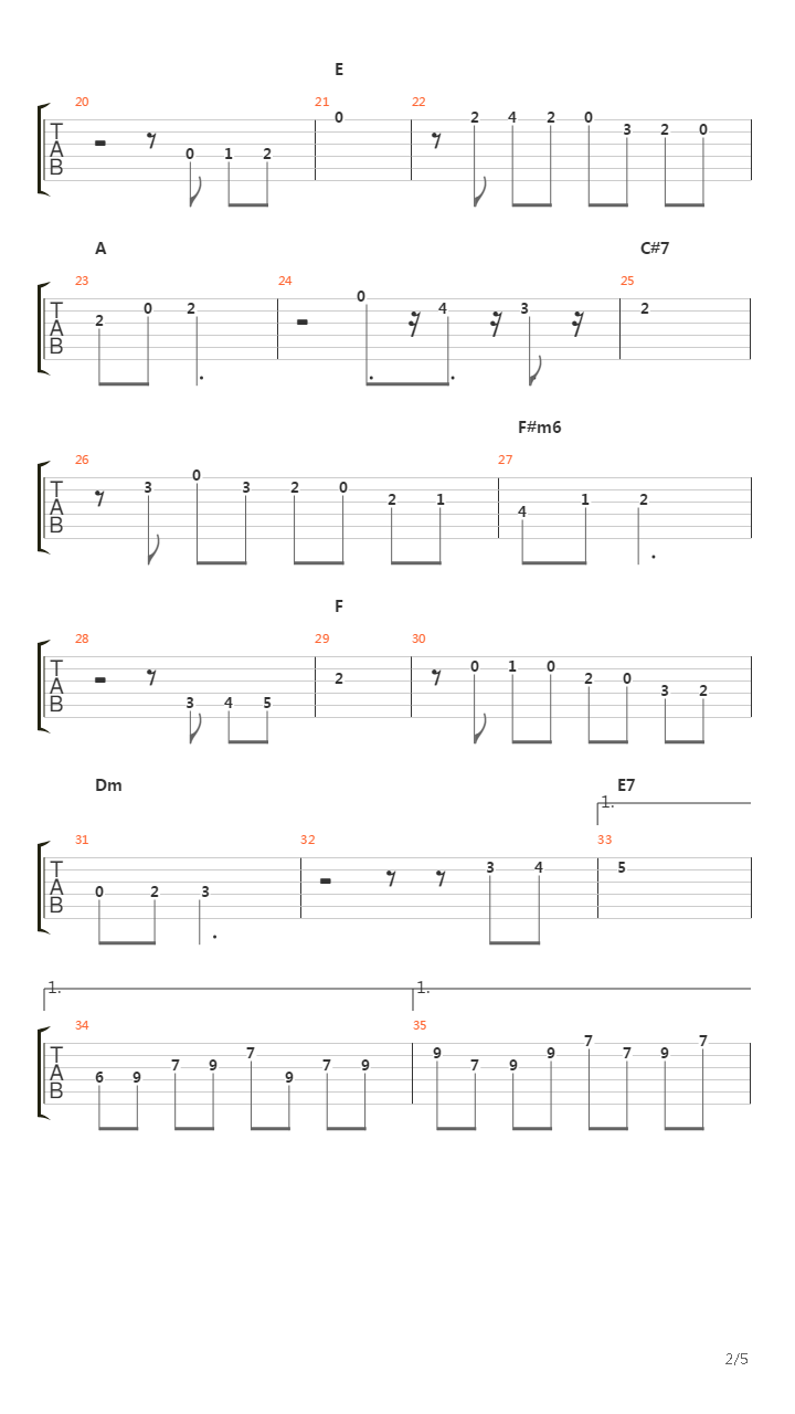 Delicado吉他谱