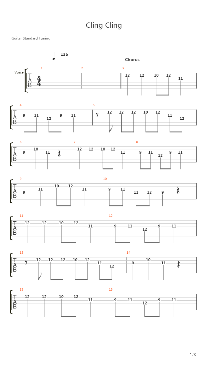 Cling Cling吉他谱