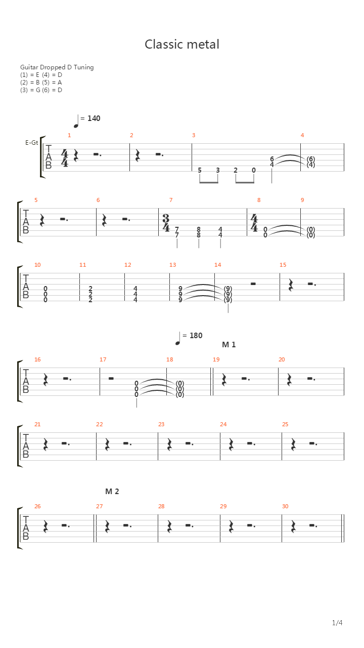 Classical Metal X吉他谱