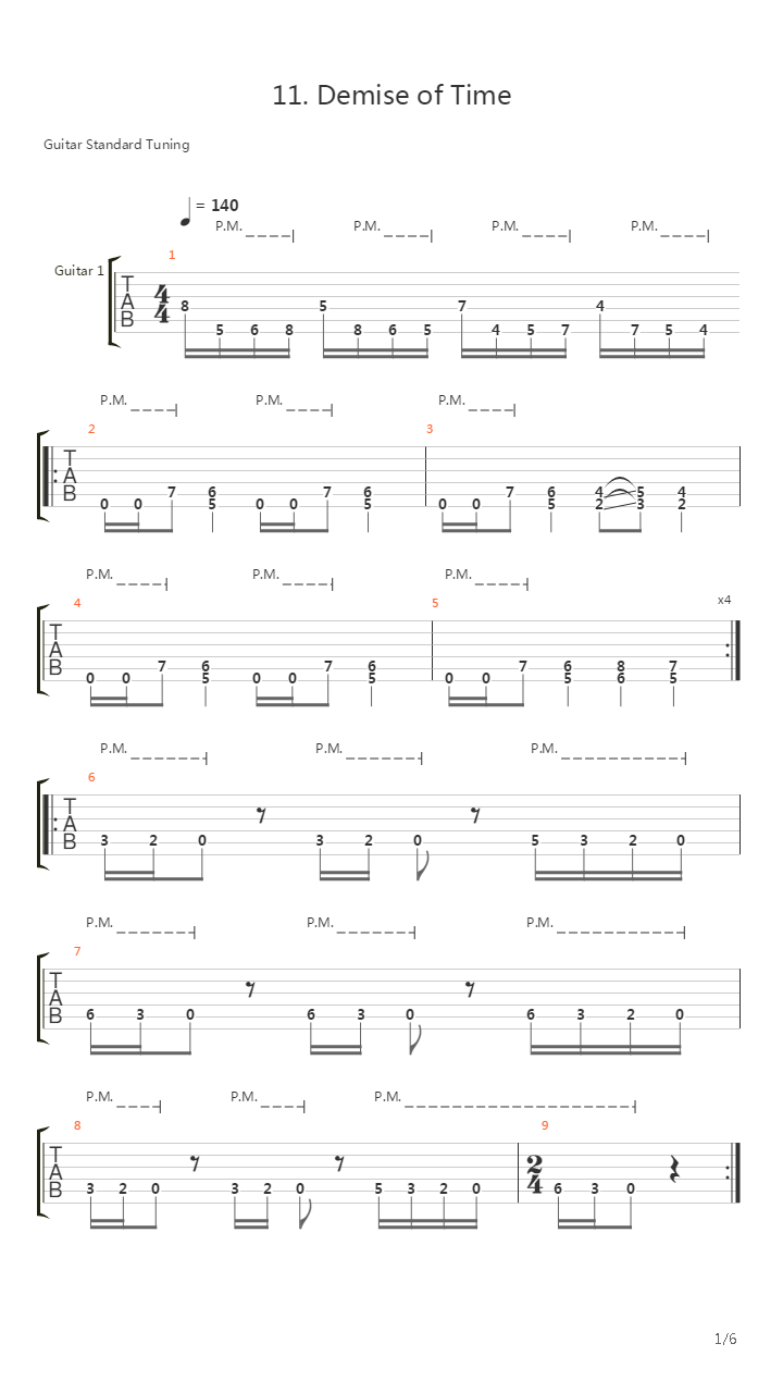 Demise Of Time吉他谱
