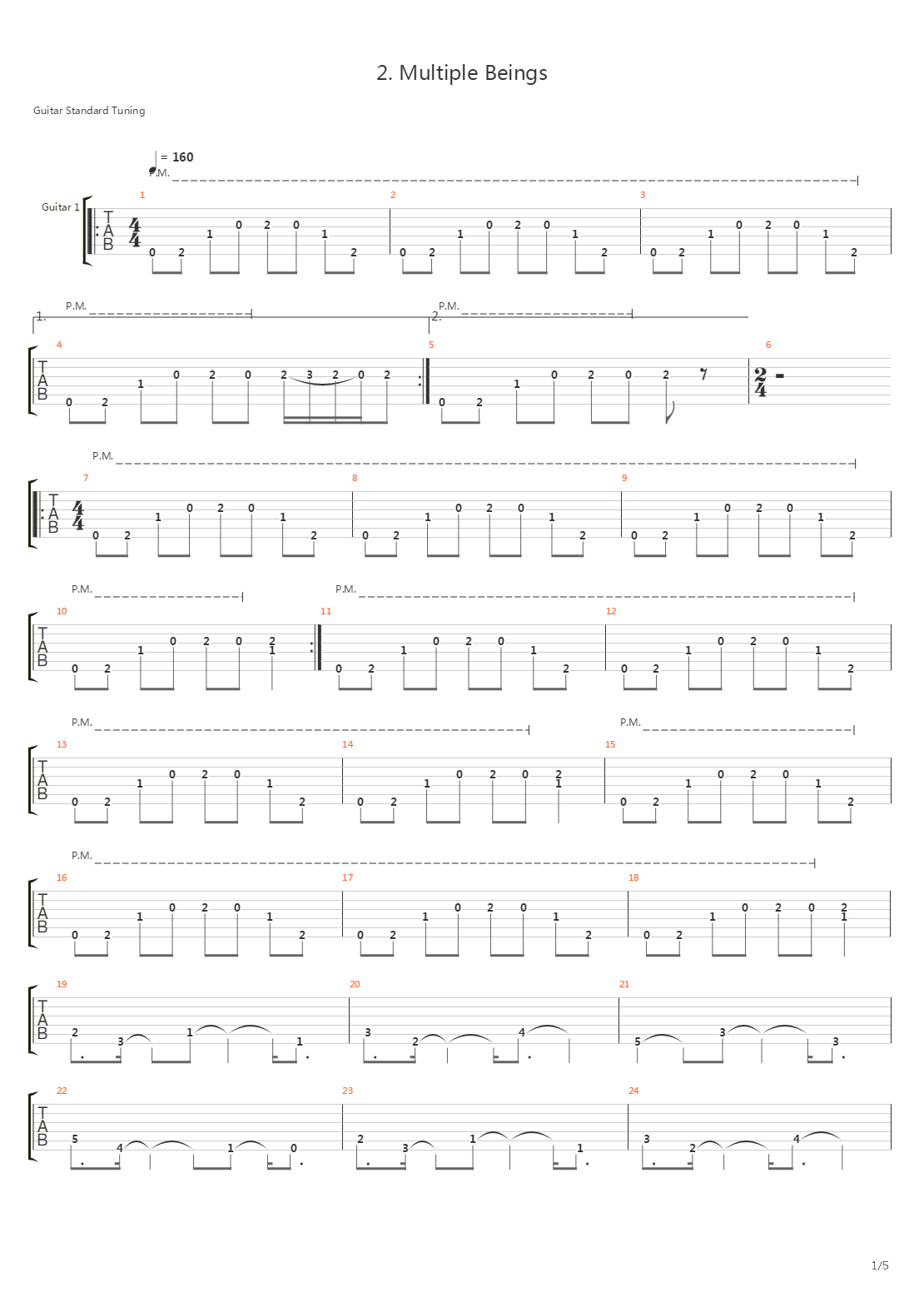 Multiple Beings吉他谱