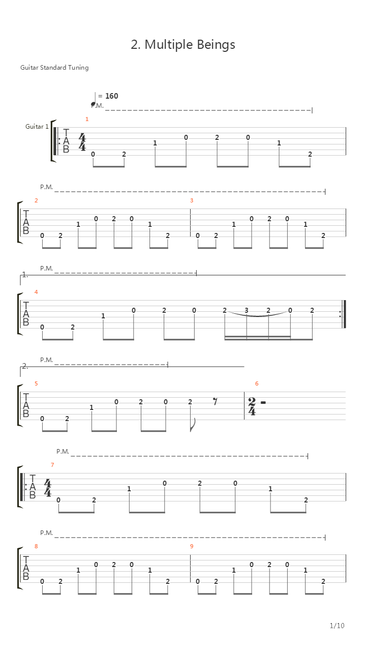 Multiple Beings吉他谱