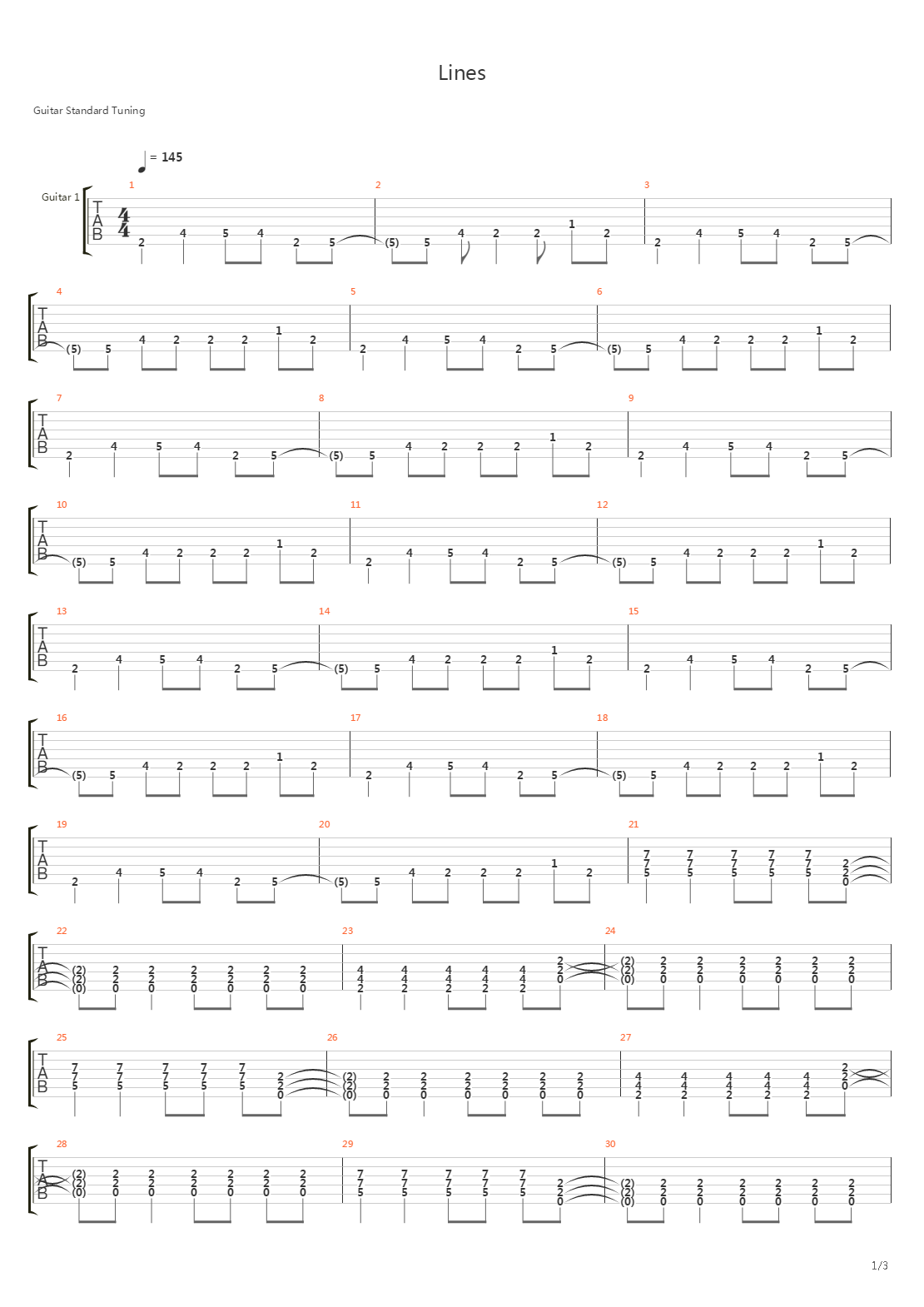 Lines吉他谱