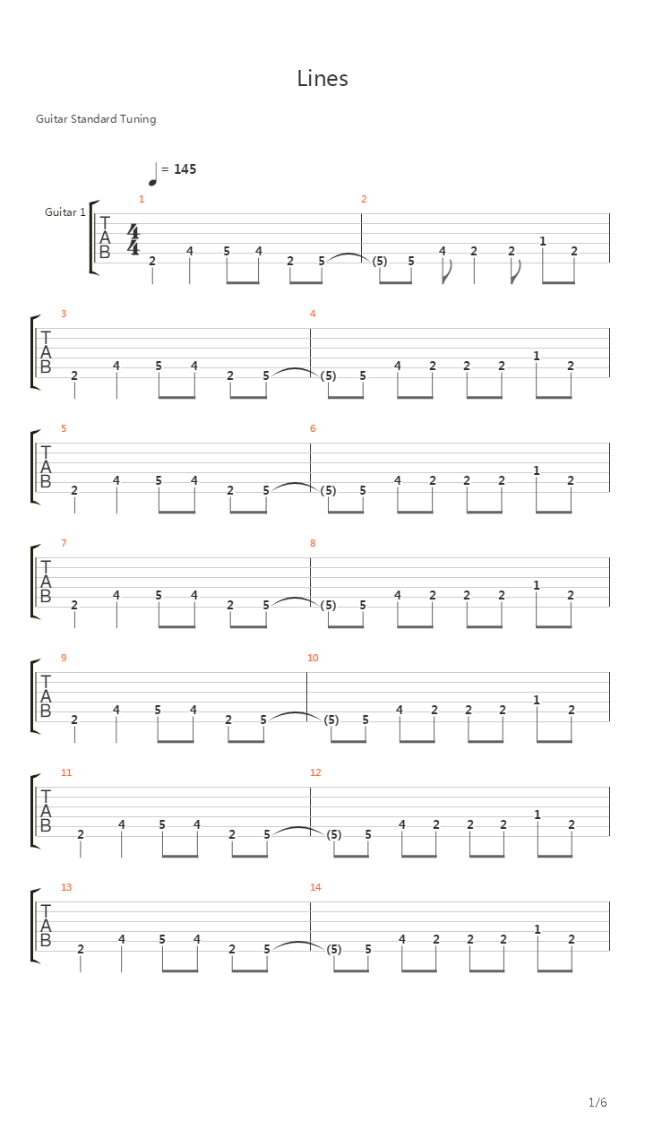 Lines吉他谱