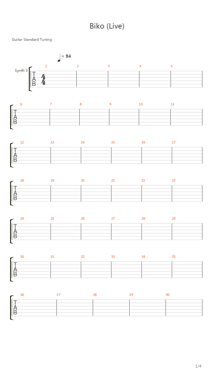Biko Live吉他谱
