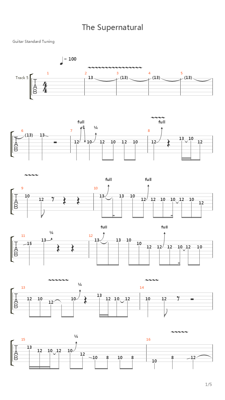 The Supernatural吉他谱