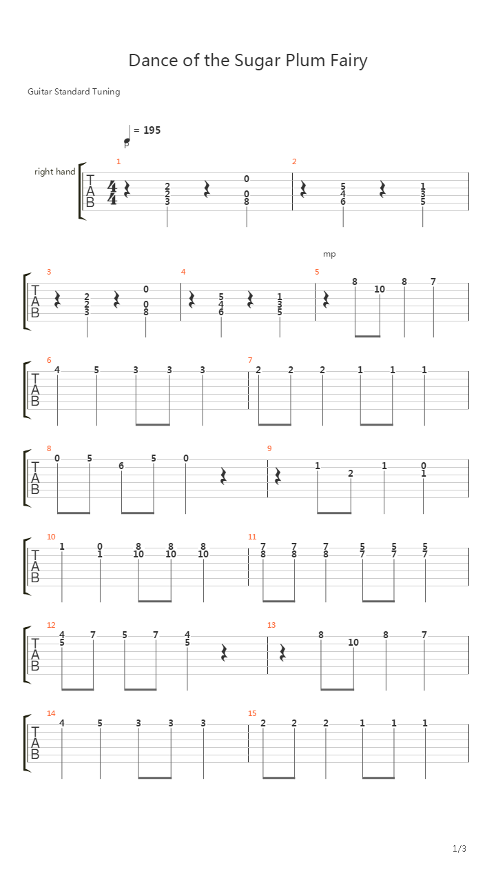 Dance Of The Sugar Plum Fairy吉他谱