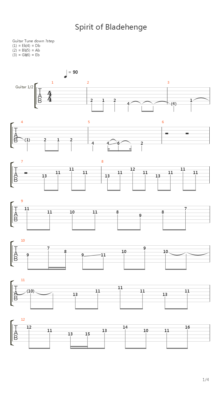 Spirit Of Bladehenge吉他谱