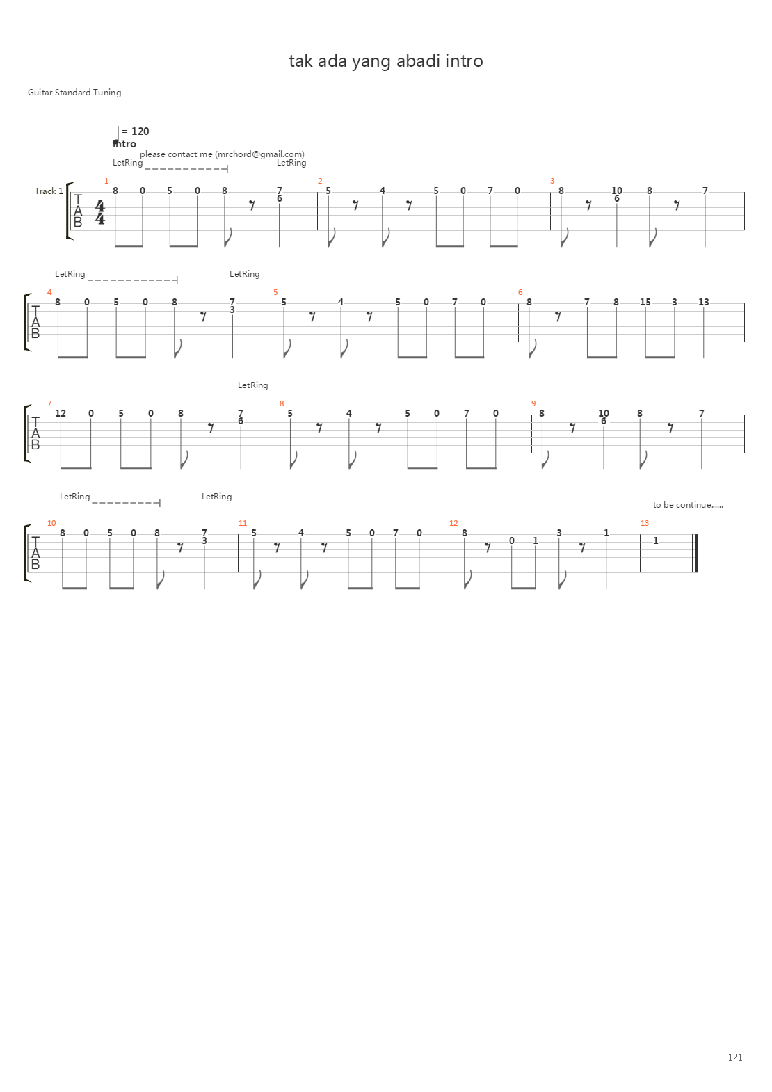 Tak Ada Yang Abadi吉他谱