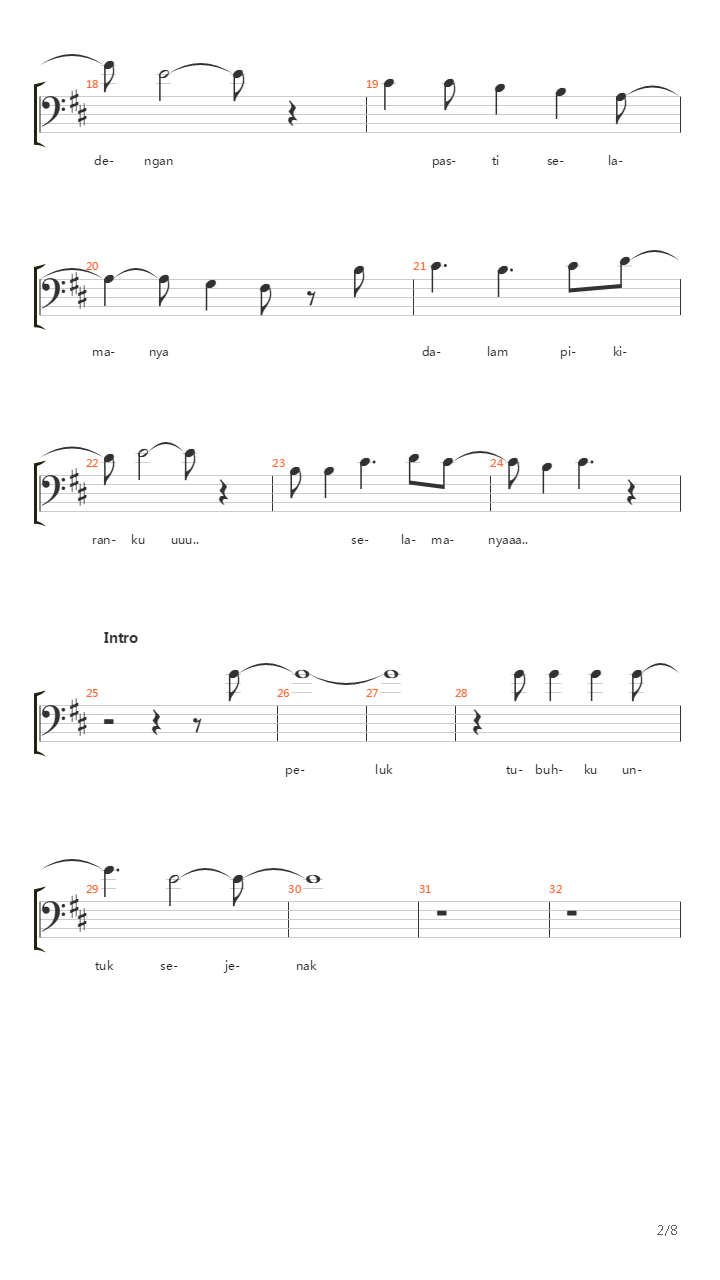 Walau Habis Terang吉他谱