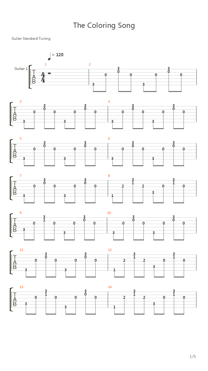 The Coloring Song吉他谱