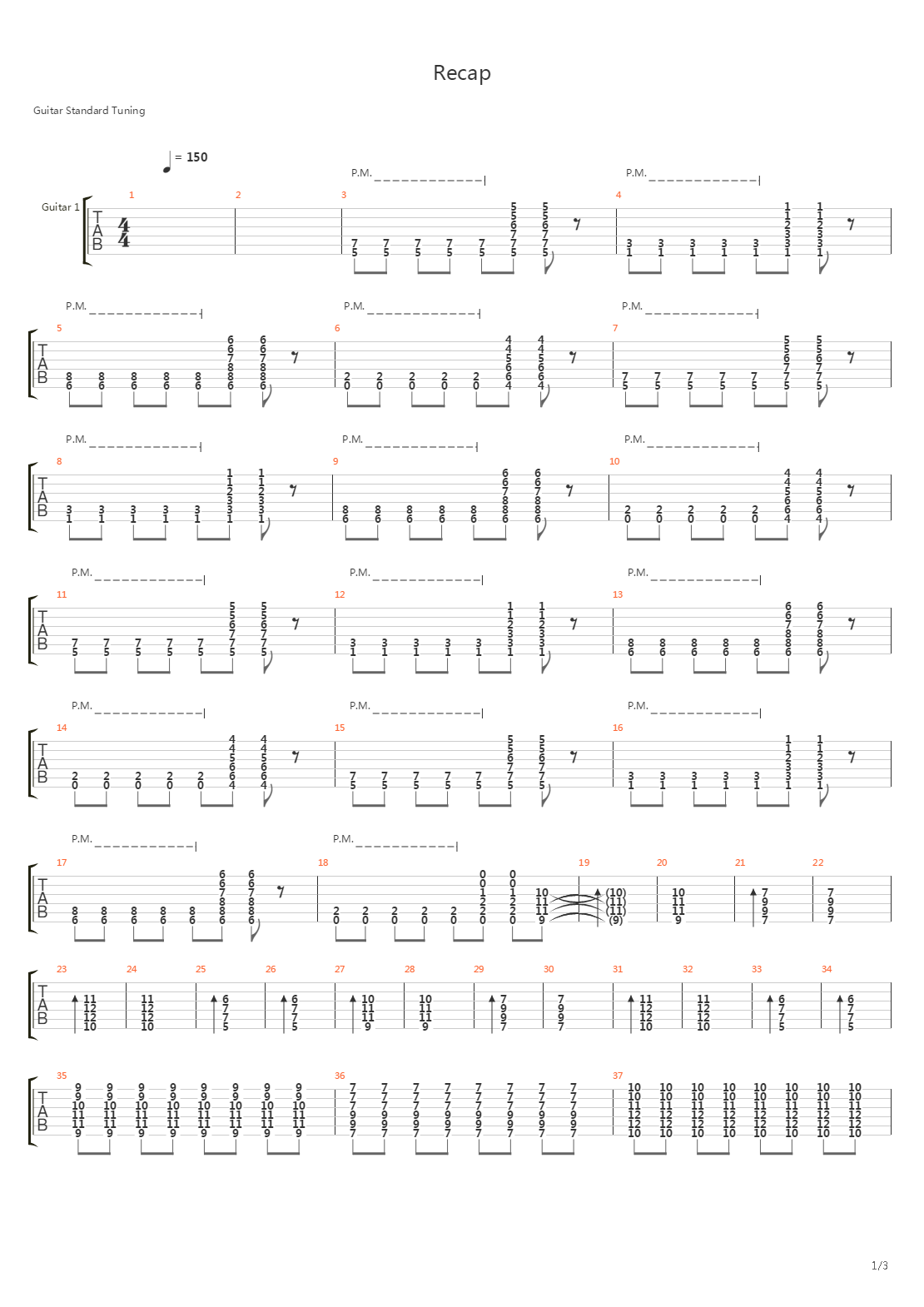Recap吉他谱