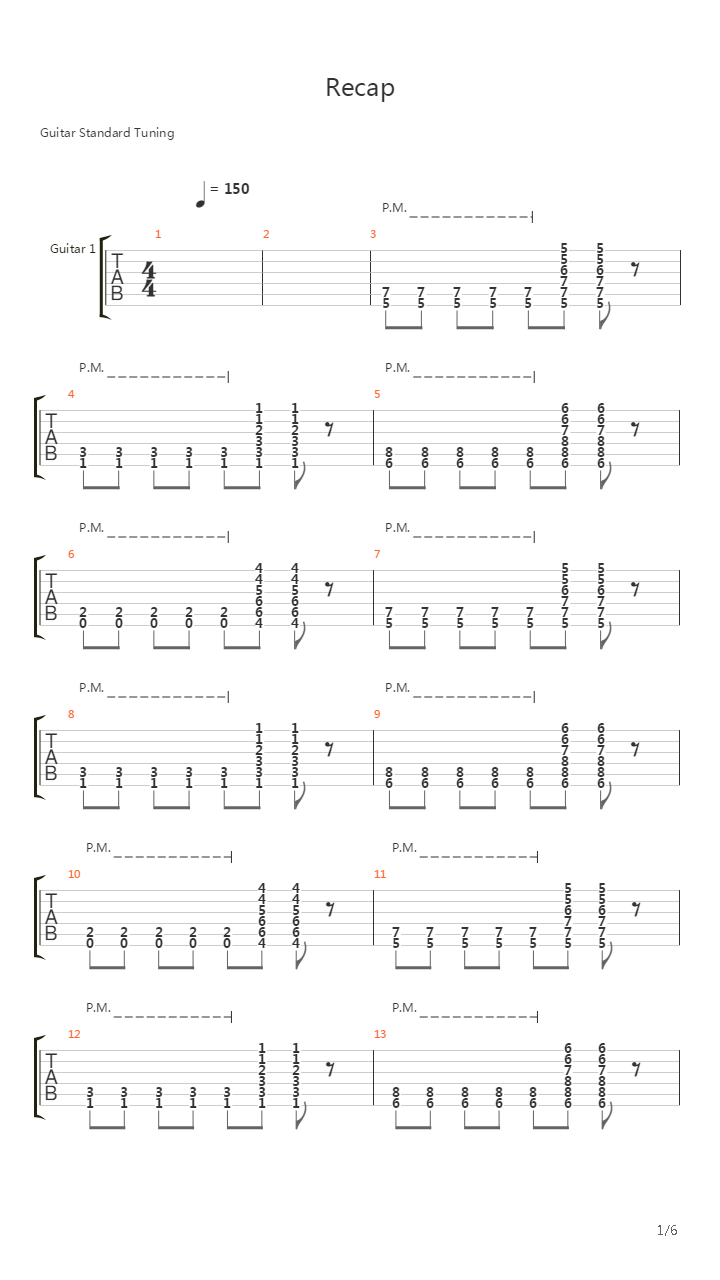 Recap吉他谱