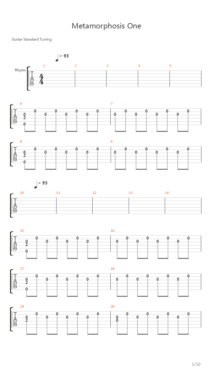Metamorphosis One吉他谱