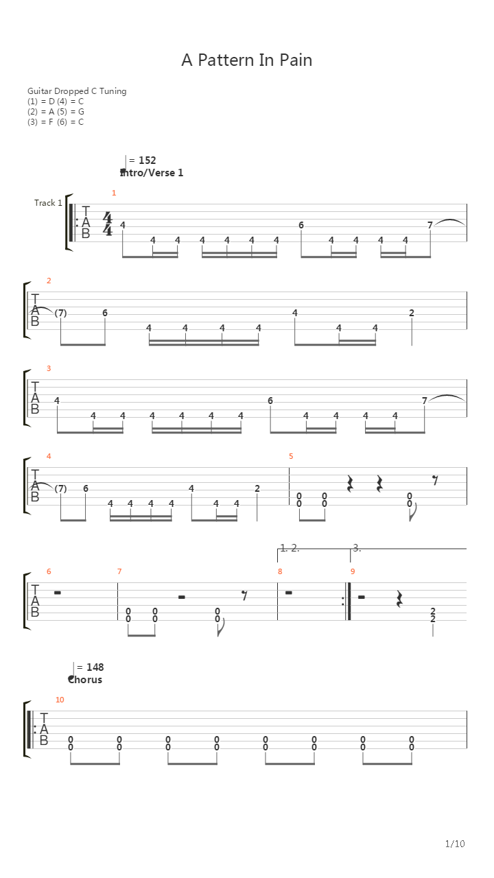 A Pattern In Pain吉他谱