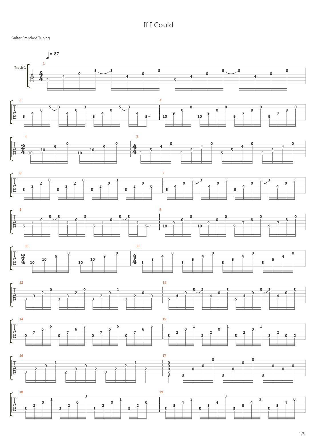 If I Could吉他谱