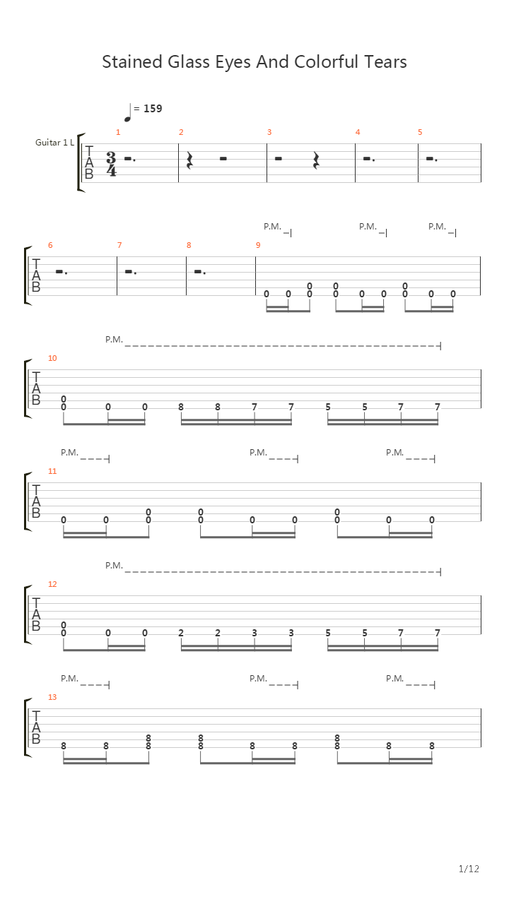 Stained Glass Eyes And Colorful Tears吉他谱
