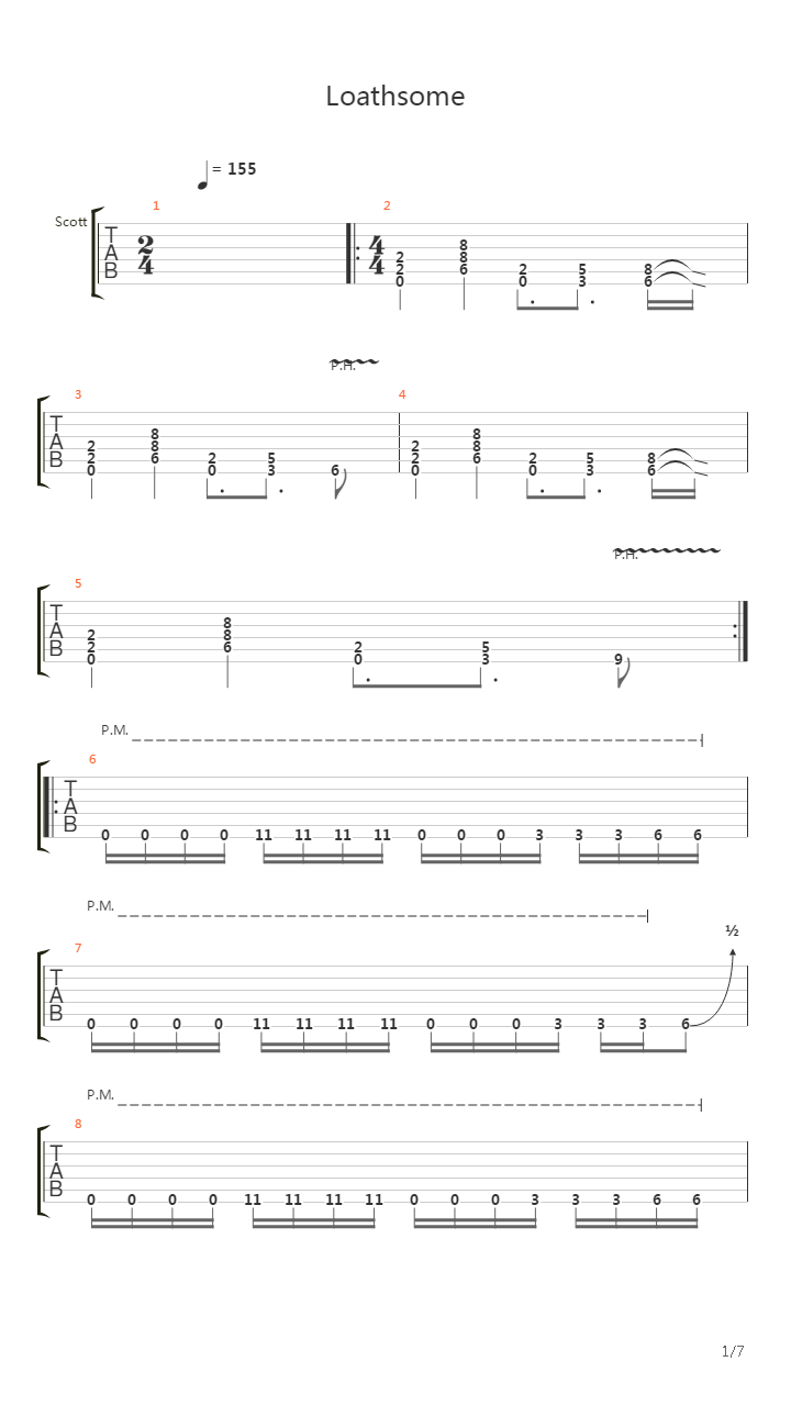 Loathsome吉他谱