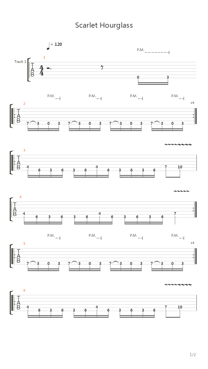 Scarlet Hourglass吉他谱