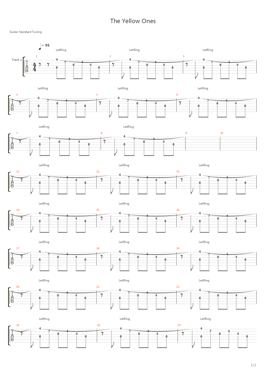 Yellow Ones吉他谱