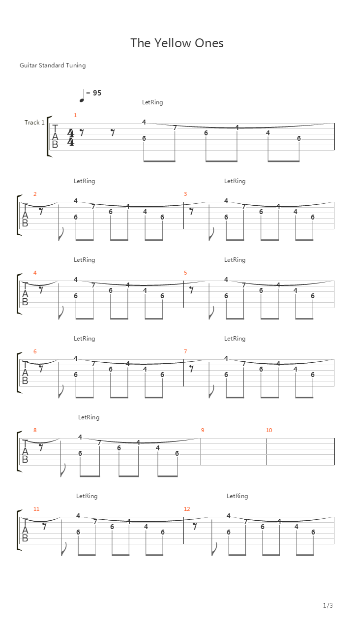 Yellow Ones吉他谱