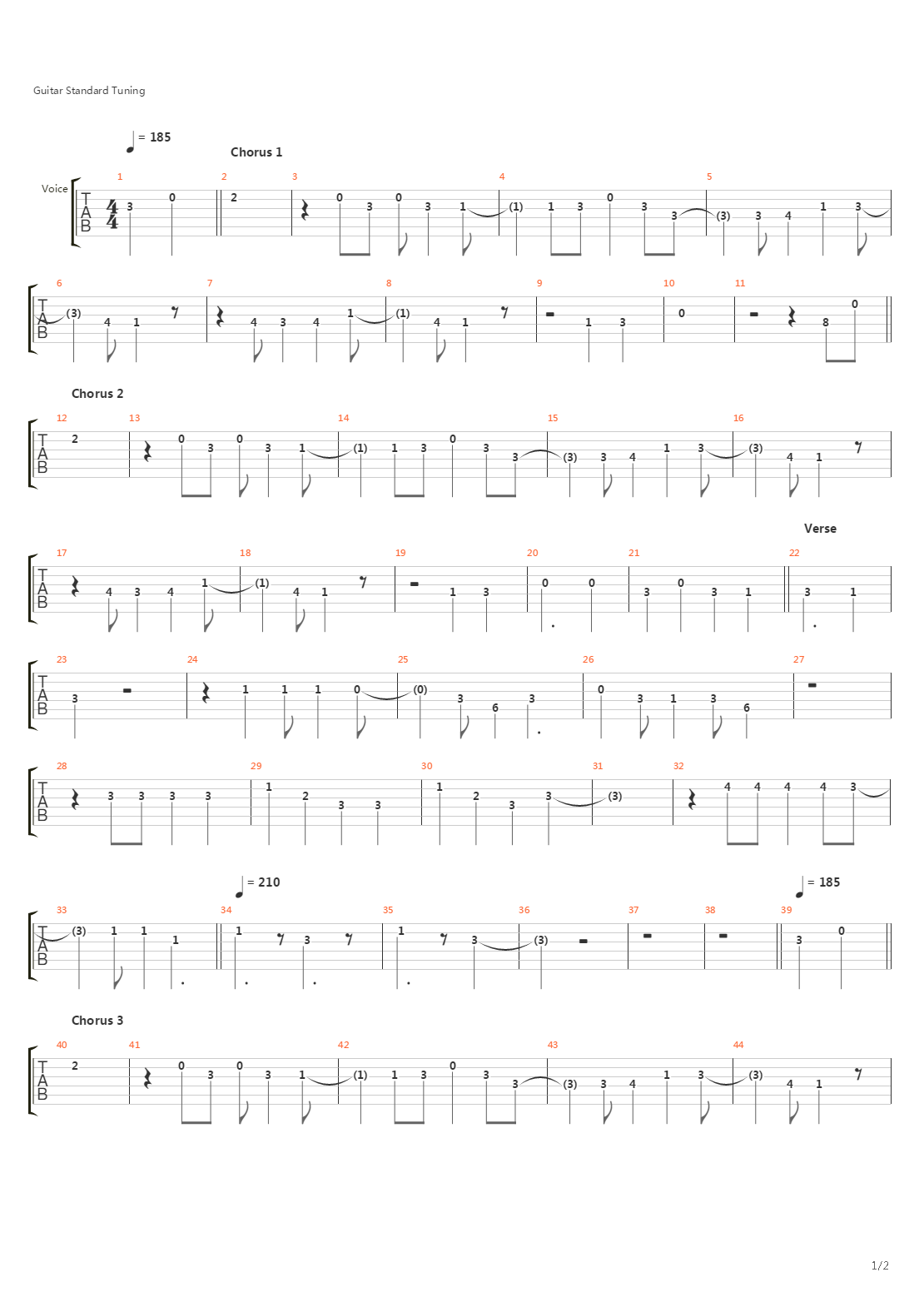 Mahogany吉他谱