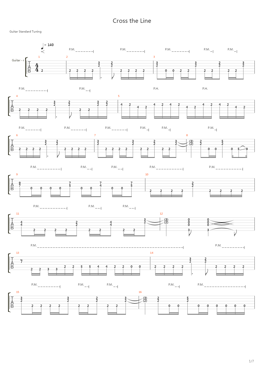 Cross The Line吉他谱