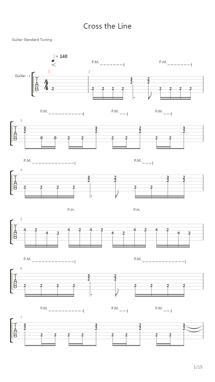 Cross The Line吉他谱