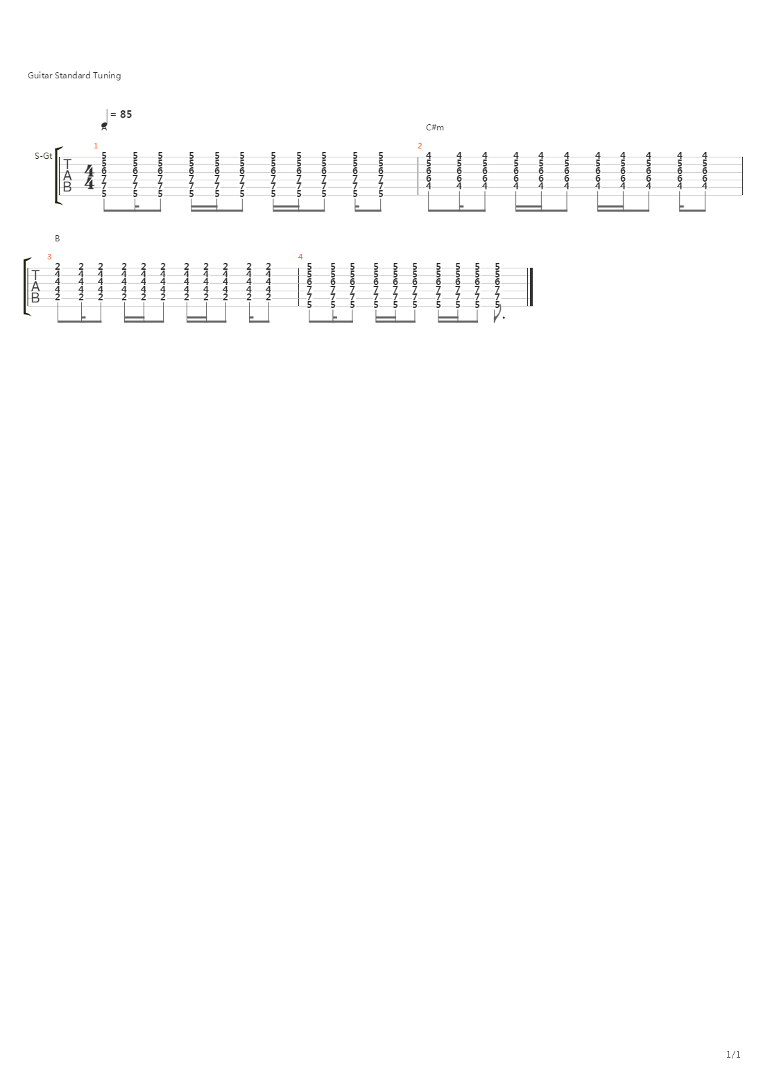 End Credits吉他谱