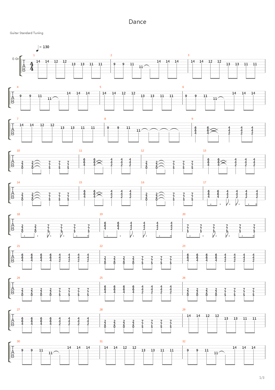 Dance吉他谱