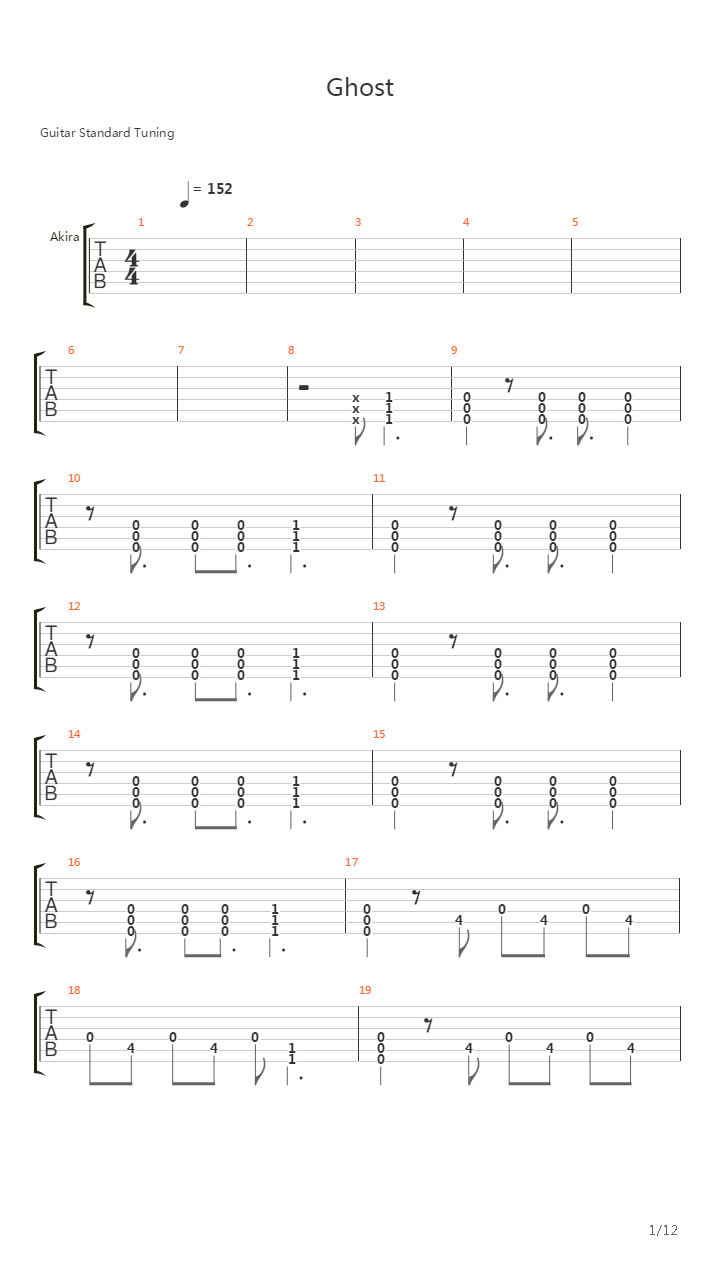 Ghost吉他谱