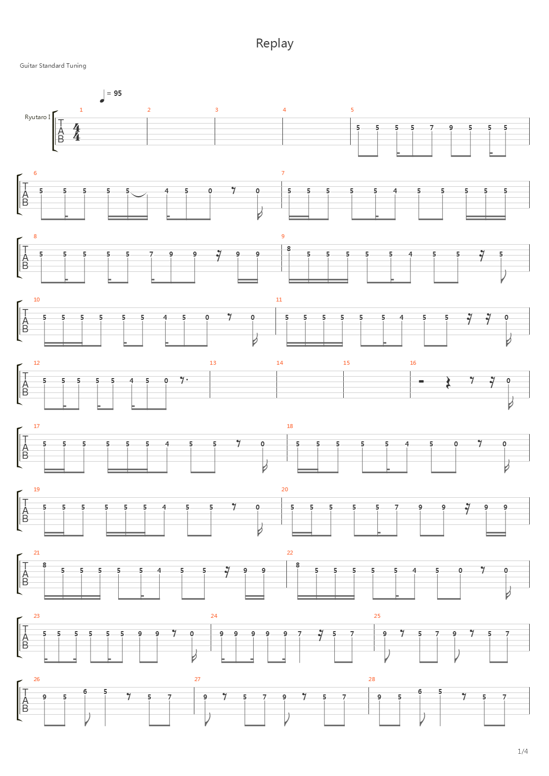 Replay吉他谱