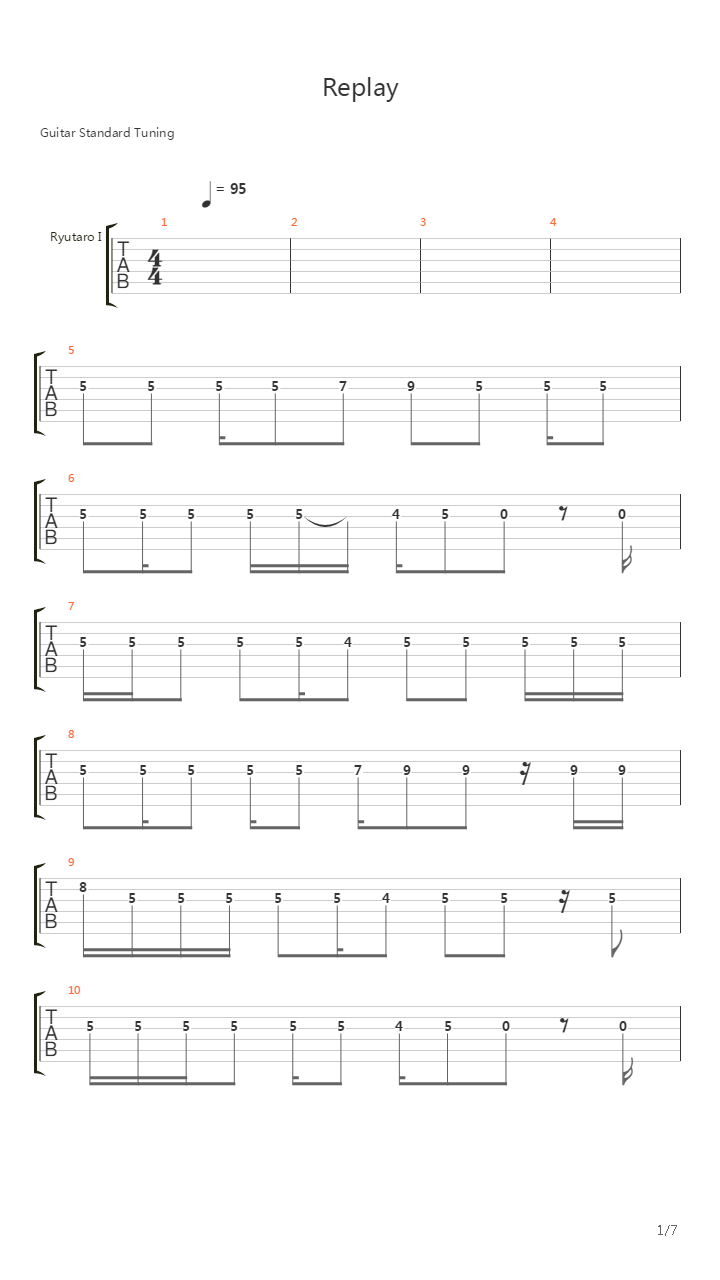 Replay吉他谱