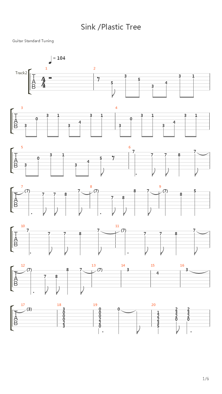 Sink吉他谱