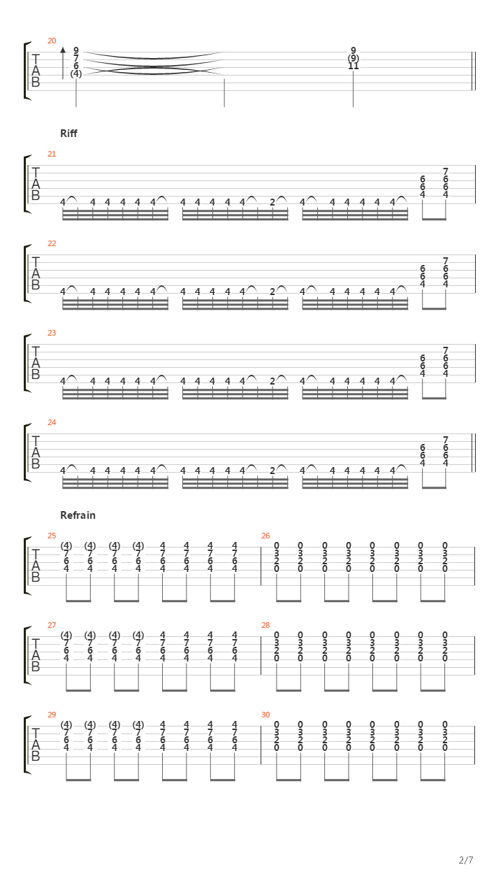 1977吉他谱
