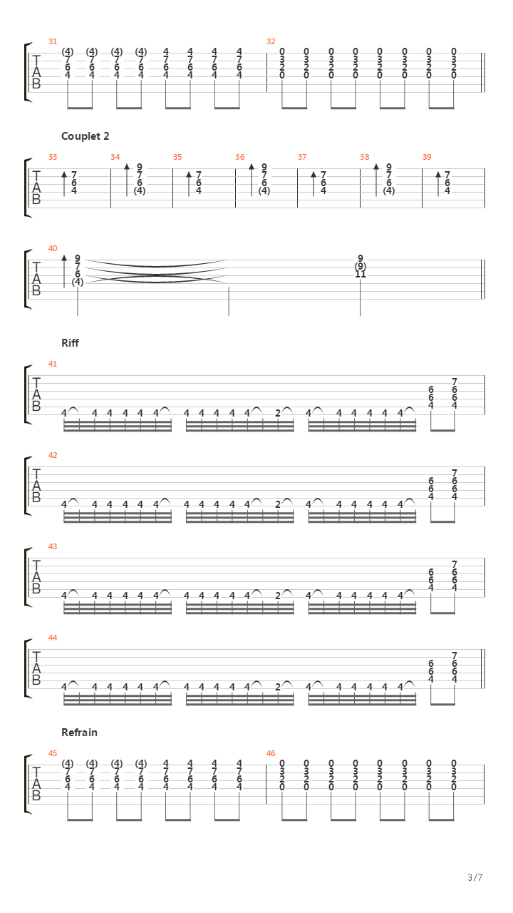 1977吉他谱
