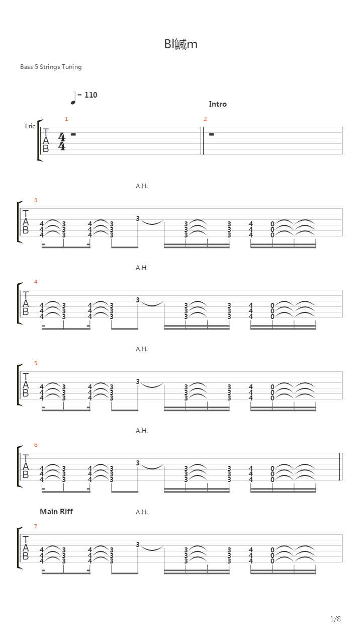 Blohm Vraie Partition吉他谱
