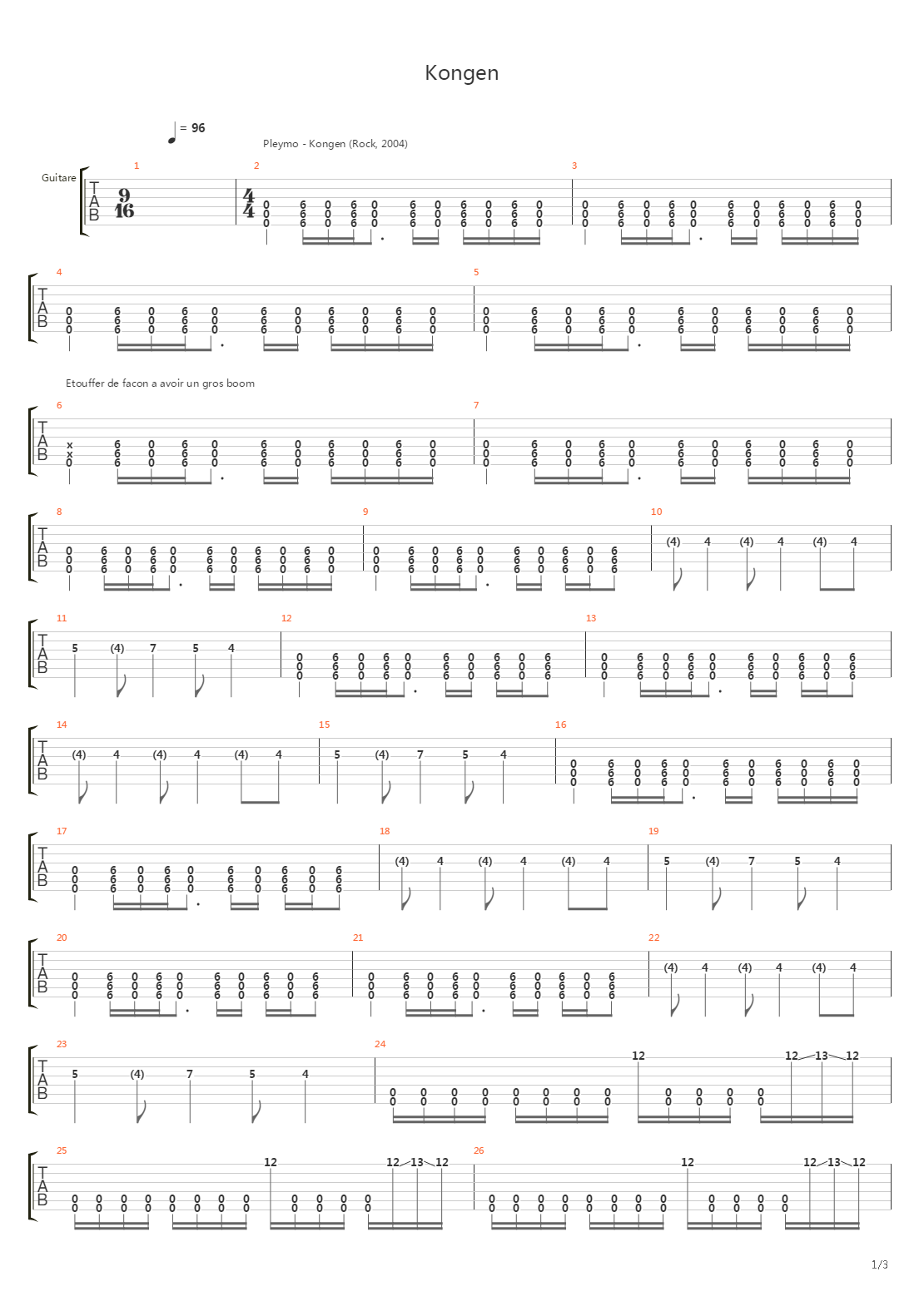 Kongen吉他谱