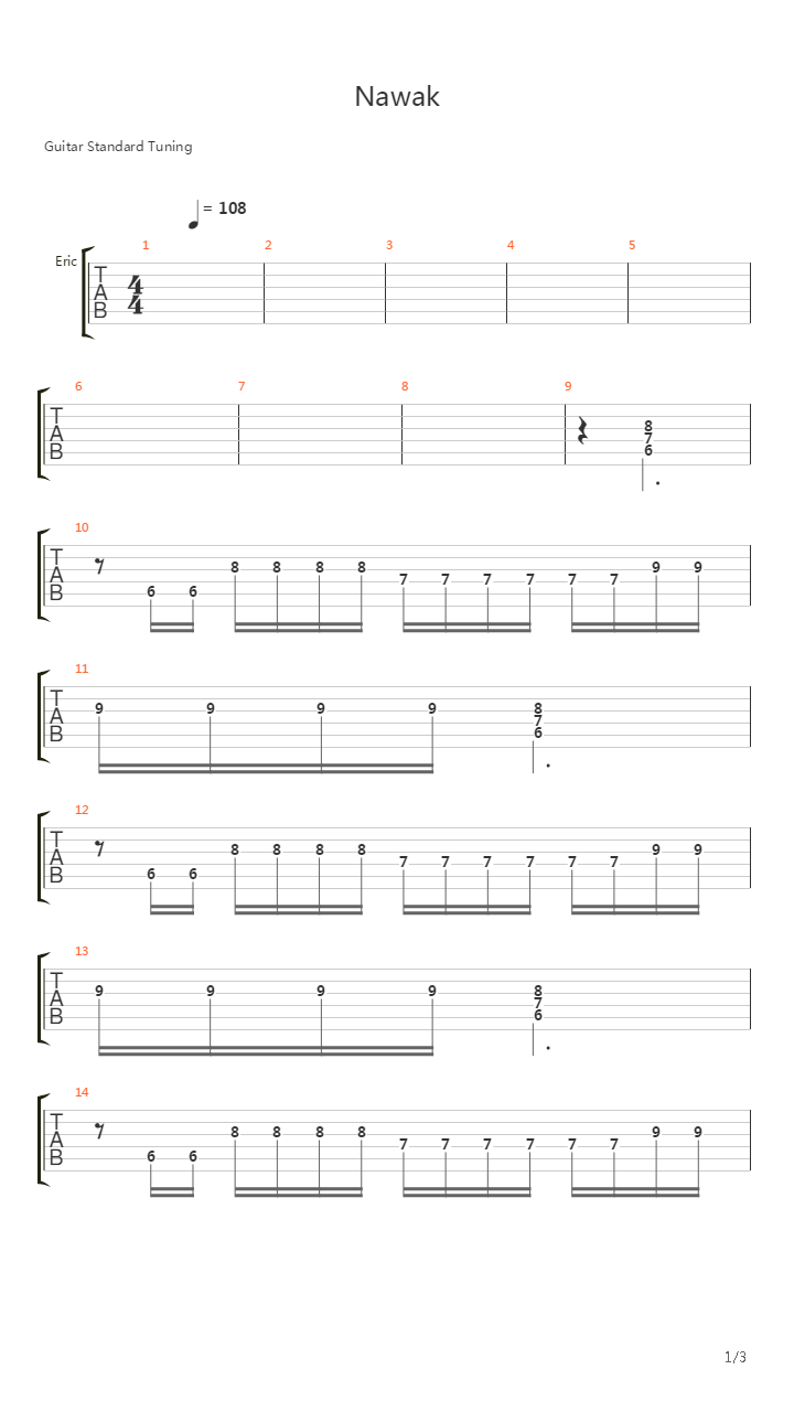 Nawak吉他谱