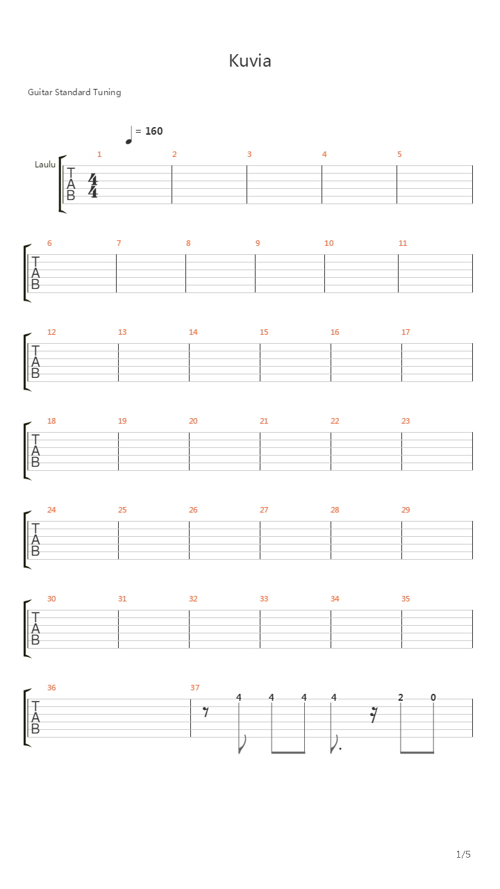 Kuvia吉他谱