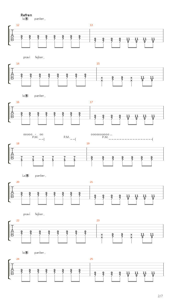Laznjak吉他谱