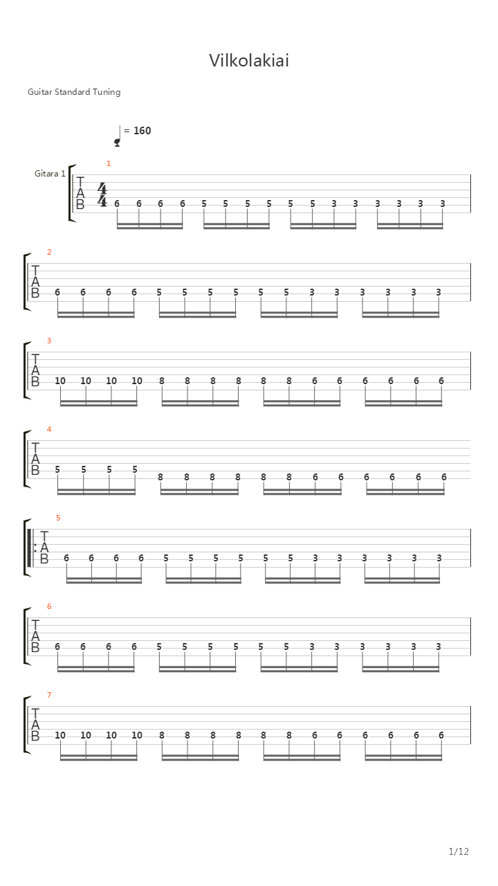 Vilkolakiai吉他谱