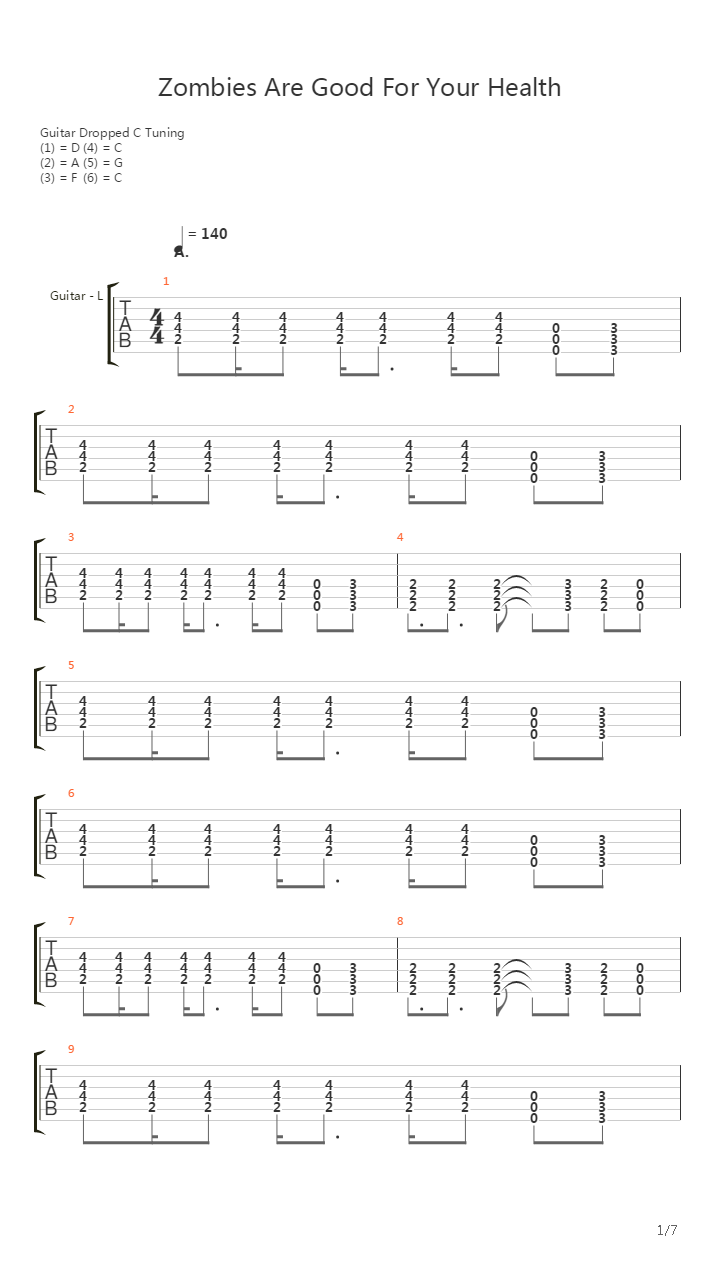 Zombies Are Good For Your Health吉他谱