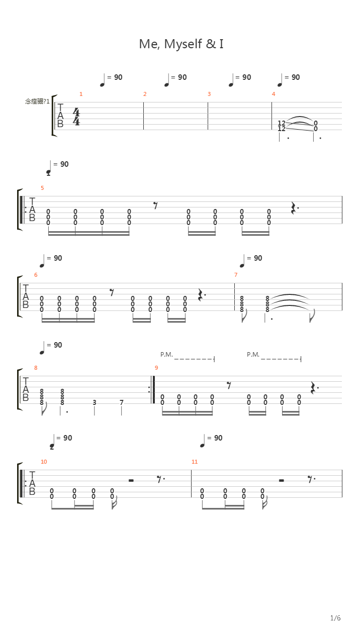 Me Myself And I吉他谱