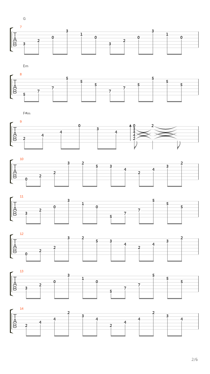 X吉他谱