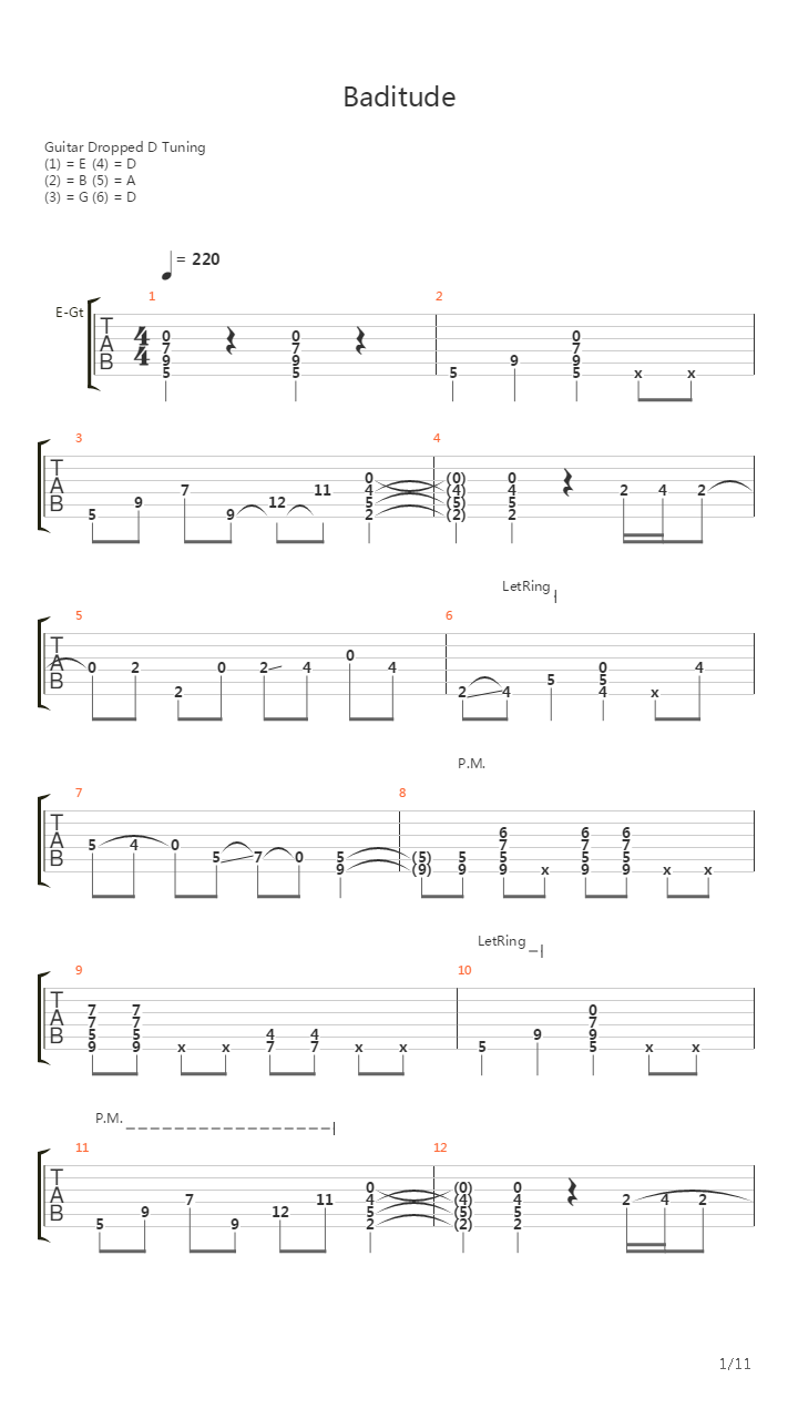 Baditude吉他谱